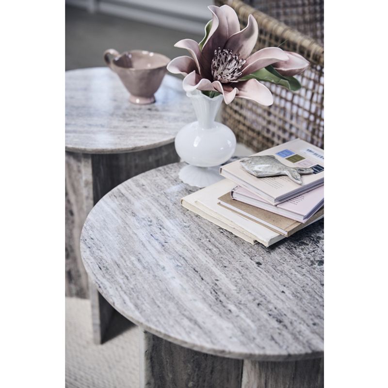 Elivinne marmor sidebord  D. Linen | 40X40X50 cm. 