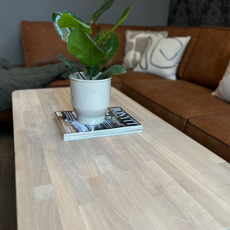 Orust Sofabord massiv hvitoljet heltre eik 120x60x48
