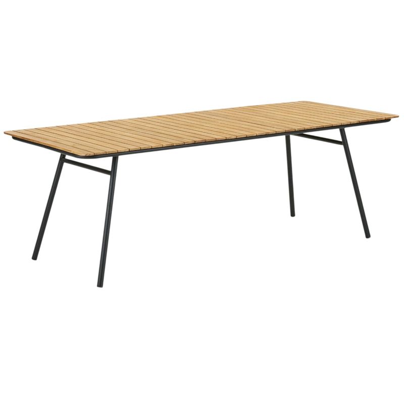 Cleveland Spisebord 90×220 - Teak / Sorte Ben | House Nordic