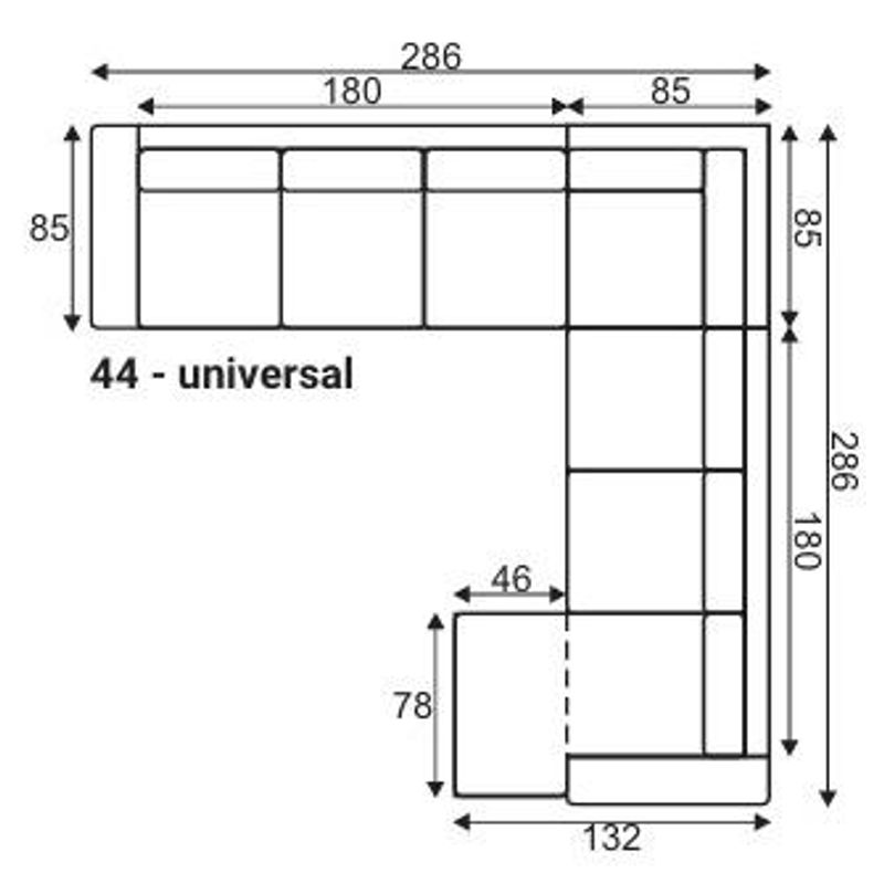 Vega Stor U-hjørnesofa vendbar 286x286cm - Storm tekstil