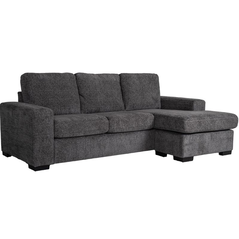 Vega 3-seter sjeselong sofa 220x132cm Raven tekstil