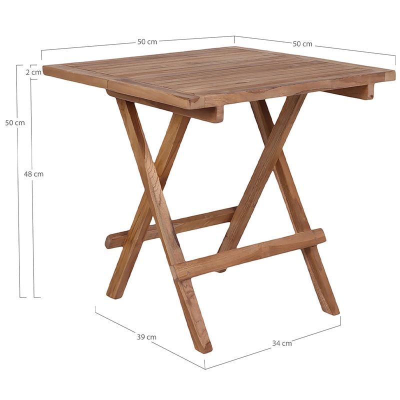 Bilbao Side Bord i Teak 50x50 | House Nordic