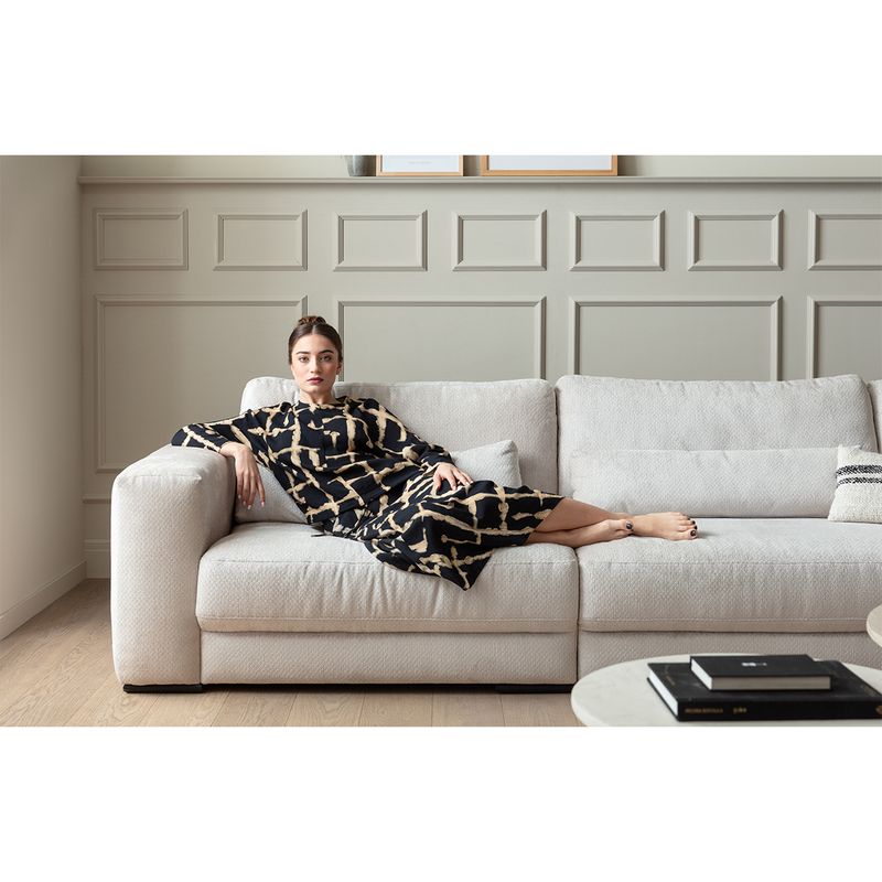 2389 Egholm Hjørnesofa åpen ende 336cm x 256cm modulbasert velg Ribcord cordfløyel tekstil