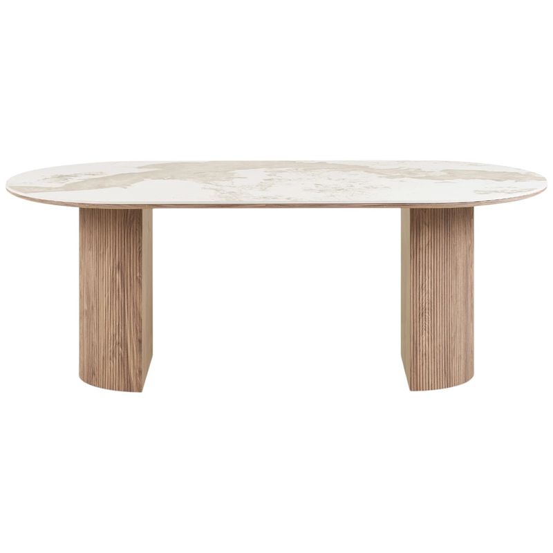 Athens ovalt spisebord 210x100 cm - keramisk bordplate