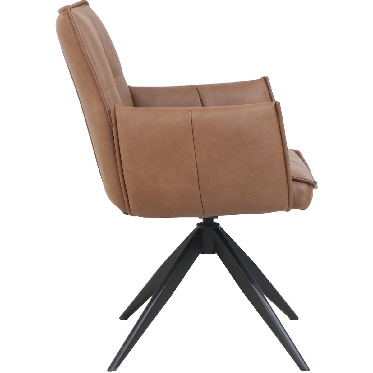 Katrine spisestol m/arm & sving - Coffee PU