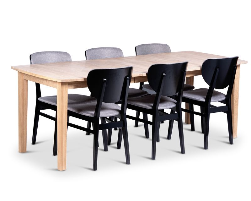 Kivik Spisebord 160/210x90x75  med uttrekk Heltre hvitoljet eik