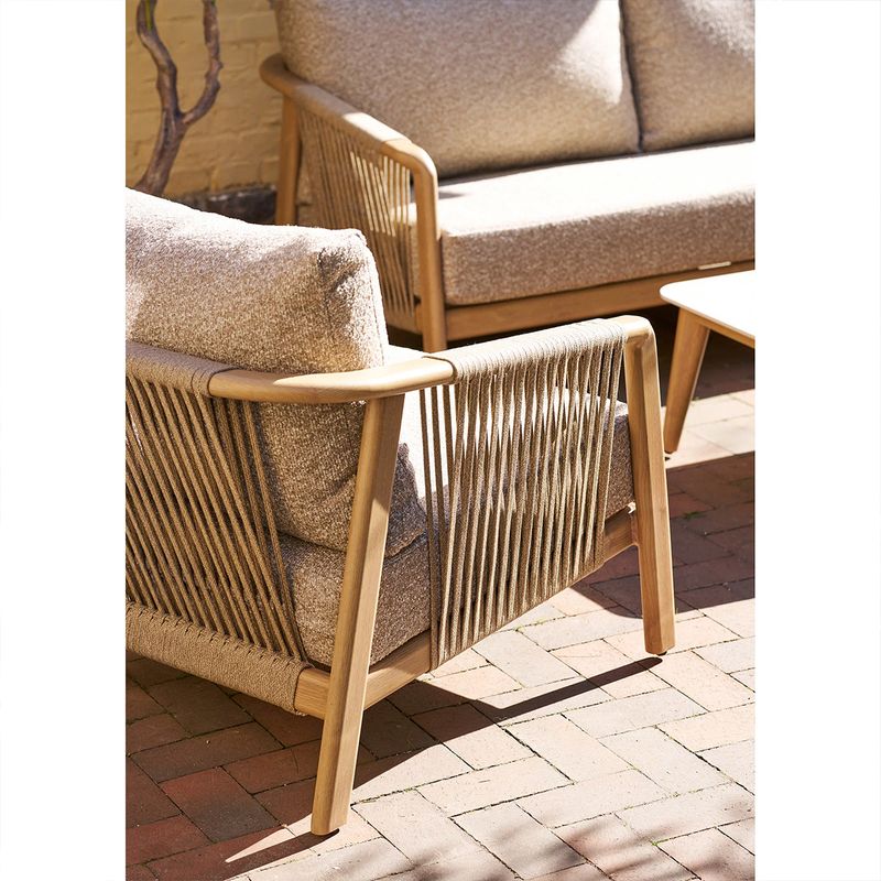 Fargo loungesett 2+1+1 - Taupe / wood look | House Nordic