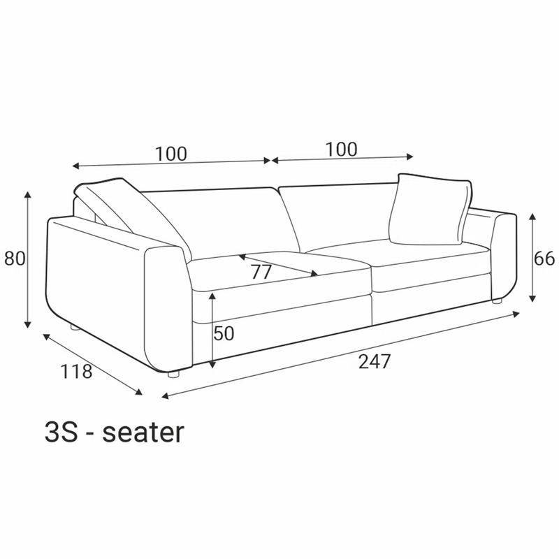 Motive 3 seter sofa 247 cm Adore Fuji Tekstil