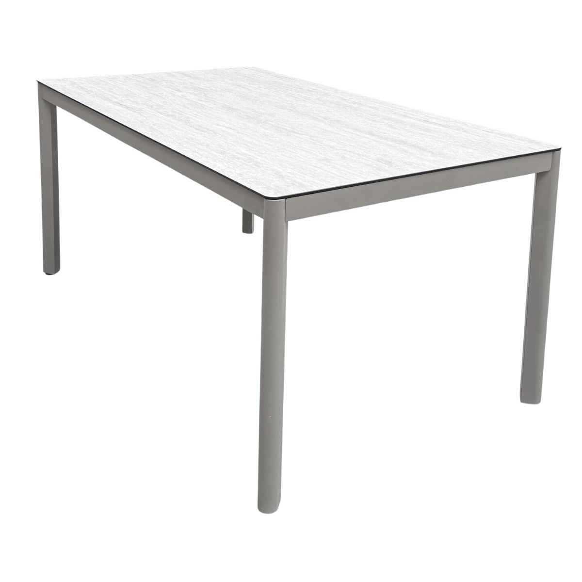 Hydra spisebord med glasstopp 140x80 H:65 cm – champagne aluminium