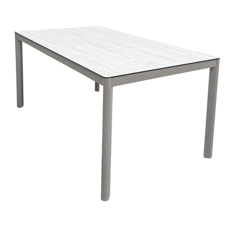 Hydra spisebord med glasstopp 140x80 H:65 cm – champagne aluminium
