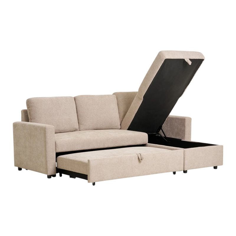 Belfast Sovesofa med sjeselong – mørk sand | House Nordic