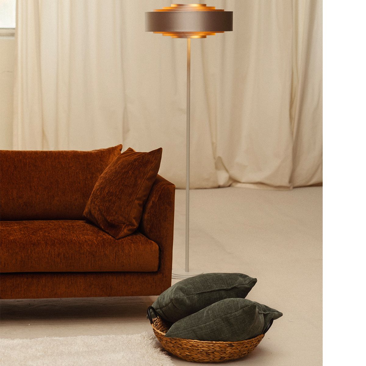 Amaya 3,5 seter sofa 232 cm med Fluff One i Loft tekstil