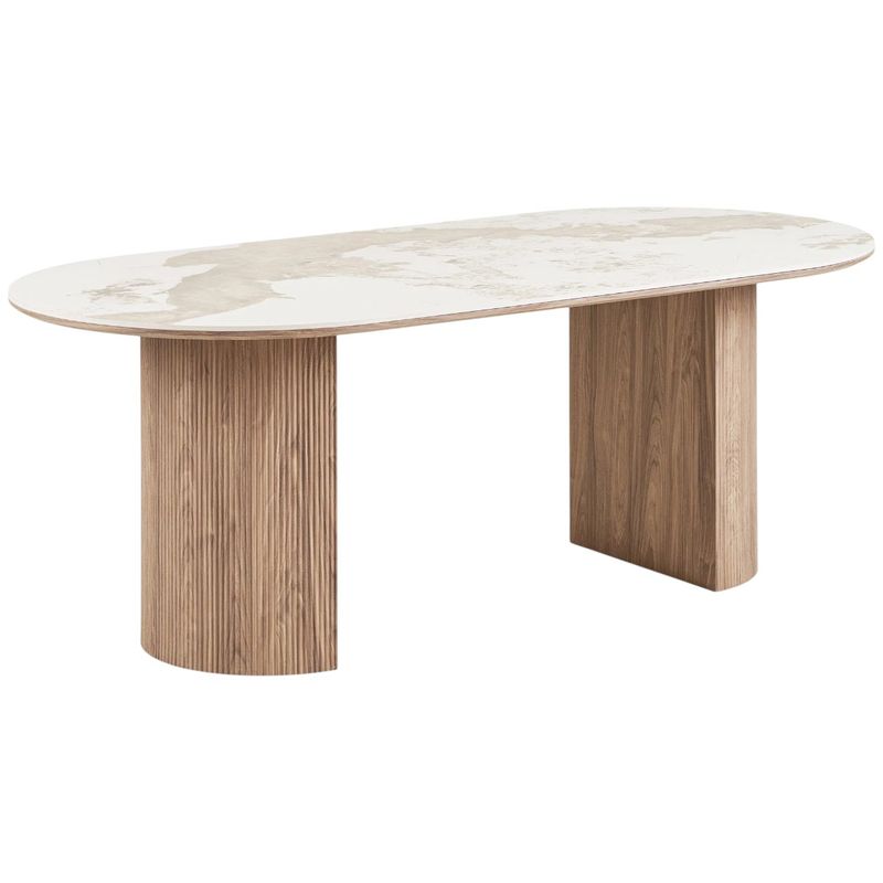 Athens ovalt spisebord 210x100 cm - keramisk bordplate
