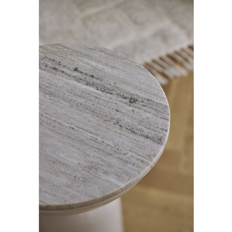 Cannes Marmor Sidebord Beige metallfot | 37x53 