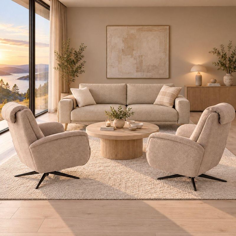 Bent Recliner med integrert fothviler | Adore velur
