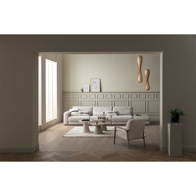 2389 Egholm Modulsofa åpen ende 336cm x 210cm velg Ribcord cordfløyel tekstil