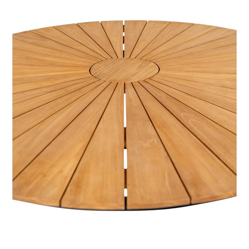 Cleveland Spisebord Ø130 - Teak / Sorte Ben | House Nordic