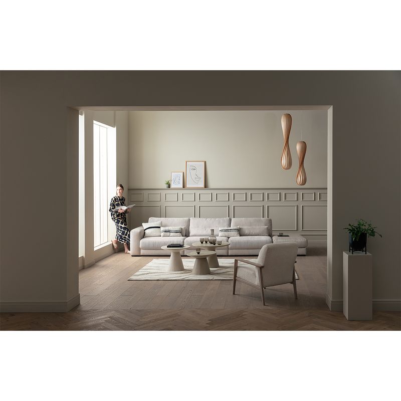 2389 Egholm Modulsofa åpen ende 336cm x 210cm velg Ribcord cordfløyel tekstil