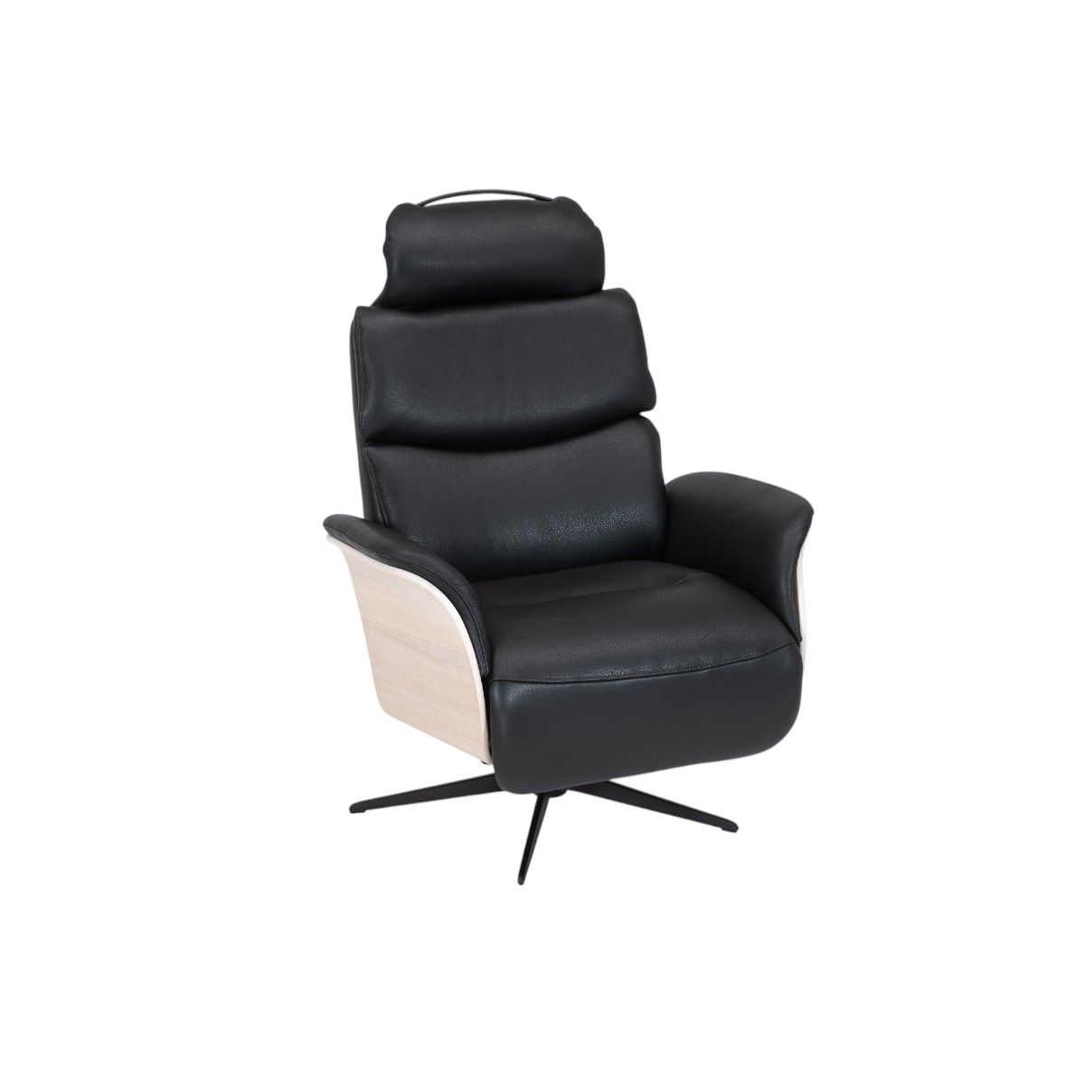 Ailo Recliner stol med integrert fothviler i ekte Madras skinn