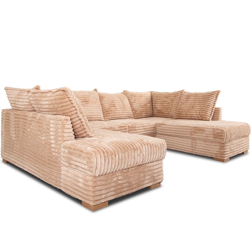 Minchi U-hjørnesofa Symmetrisk 302 cm x 205 cm | Vito cordfløyel tekstil