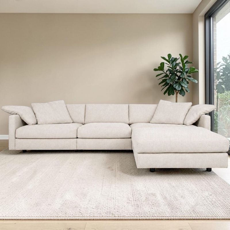 Motive 3-seter modulsofa med sjeselong – Eros velur beige