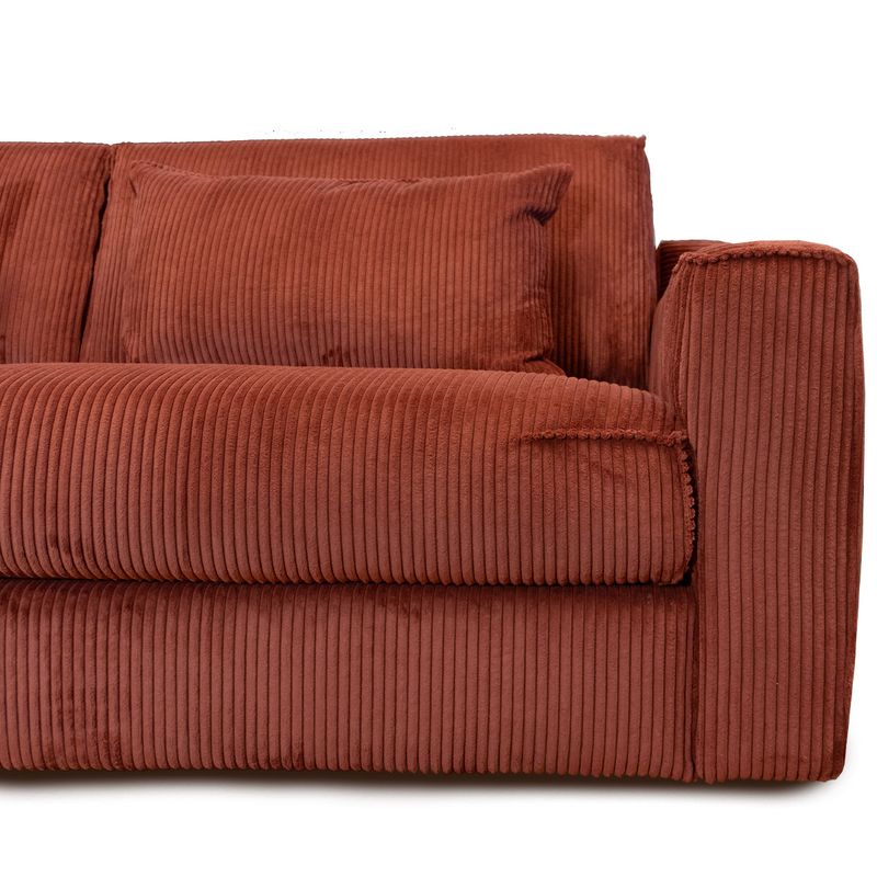 Las Vegas 3N Lux sjeselong sofa 310x195cm velg farge Lincoln cordfløyel FluffOne