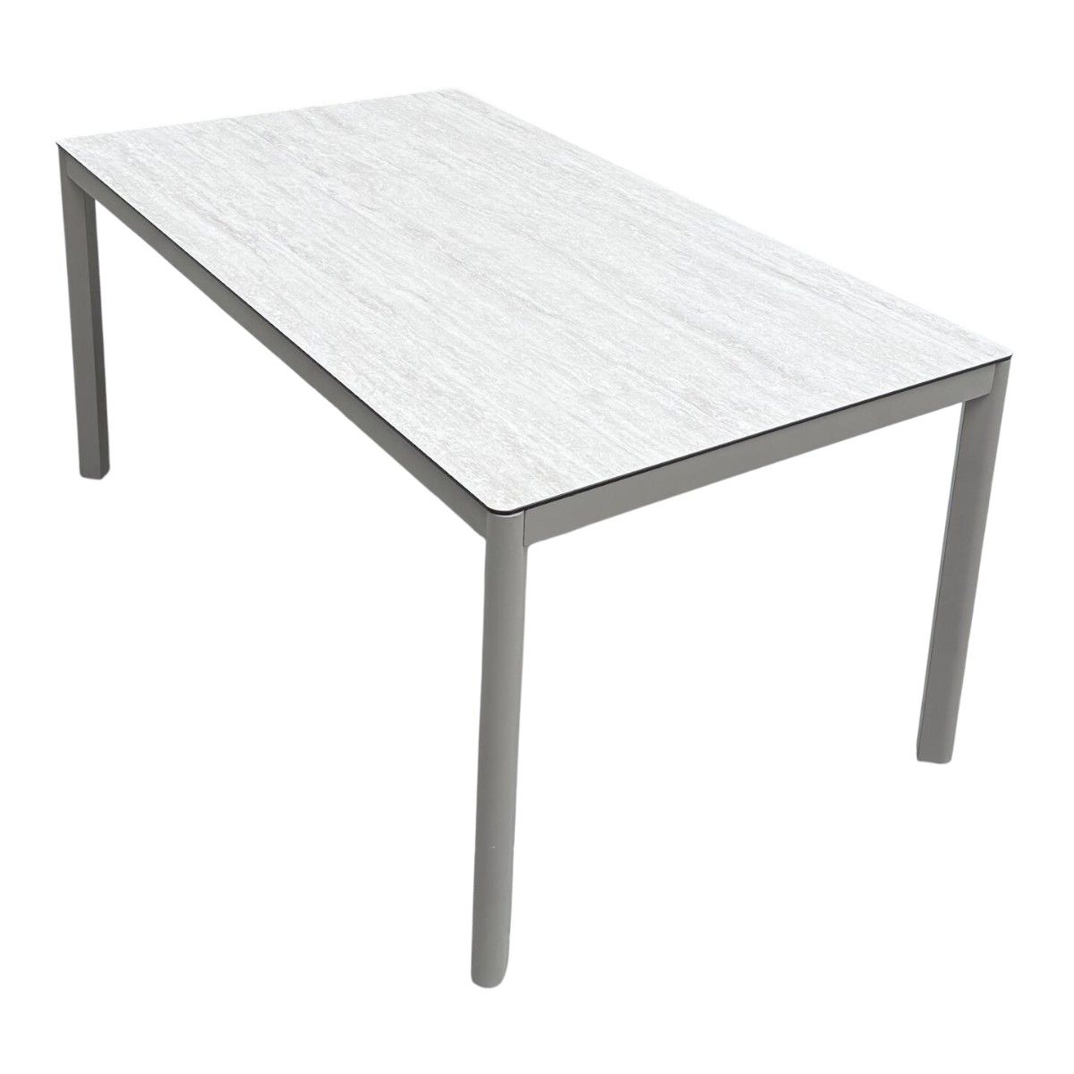 Hydra spisebord med glasstopp 140x80 H:65 cm – champagne aluminium