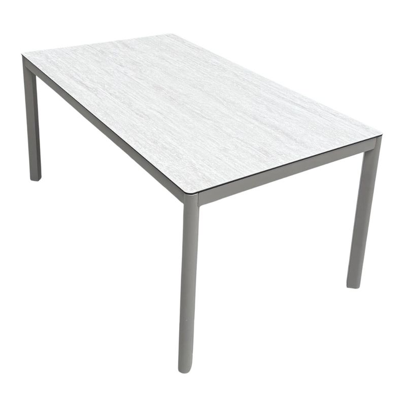 Hydra spisebord med glasstopp 140x80 H:65 cm – champagne aluminium