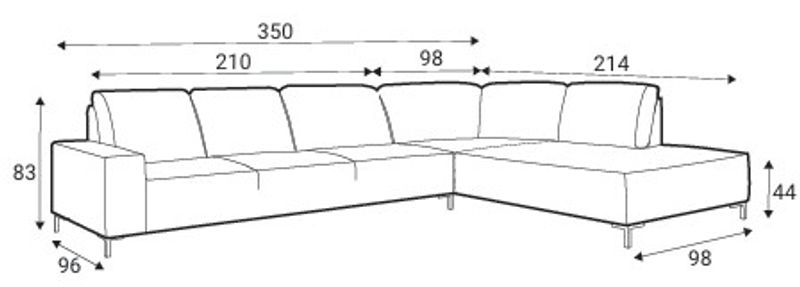 Brussel Oppsett 21 hjørnesofa 335x214 cm Colorado ECO skinn 